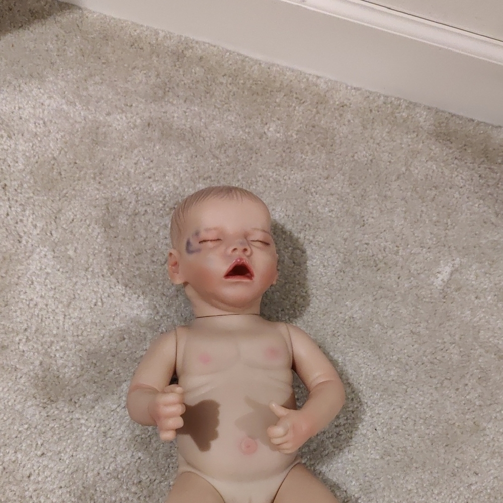 Realistic Sleeping Soft Vinyl RebornDollNude Painted Details Realistic Eyelashes